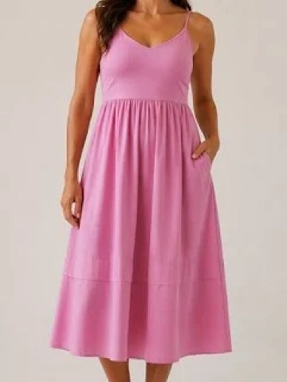 Athleta Women Elation Hybrid Dress Ballet Pink Soft Girl Packable Travel Medium